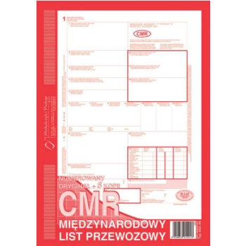 CMR międzynarodowy list przewozowy (numerowany) A4 800-3N